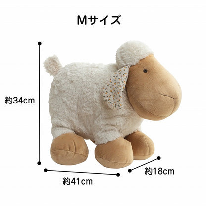 ぬいぐるみ Mサイズ 動物 かわいい 羊 抱き枕 まくら 枕 可愛い ホワイト ひつじ ふかふか 小さい ベビー 誕生日 ギフト プレゼント おすすめ 子供 フカフカ ふかふか(代引不可)