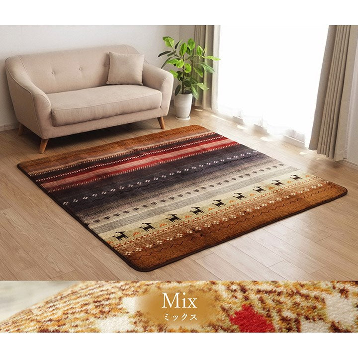 ラグ 正方形 約185×185cm 洗える ギャベ 防音 ホットカーペット対応 手洗い 床暖房 クッション性 不織布 フランネル インテリア おしゃれ 北欧 オールシーズン カーペット 絨毯 じゅうたん シンプル(代引不可)