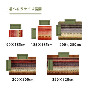 ラグ 長方形 大判 洗える ギャベ オレンジ 約220×320cm ホットカーペット対応 ラディ(代引不可)