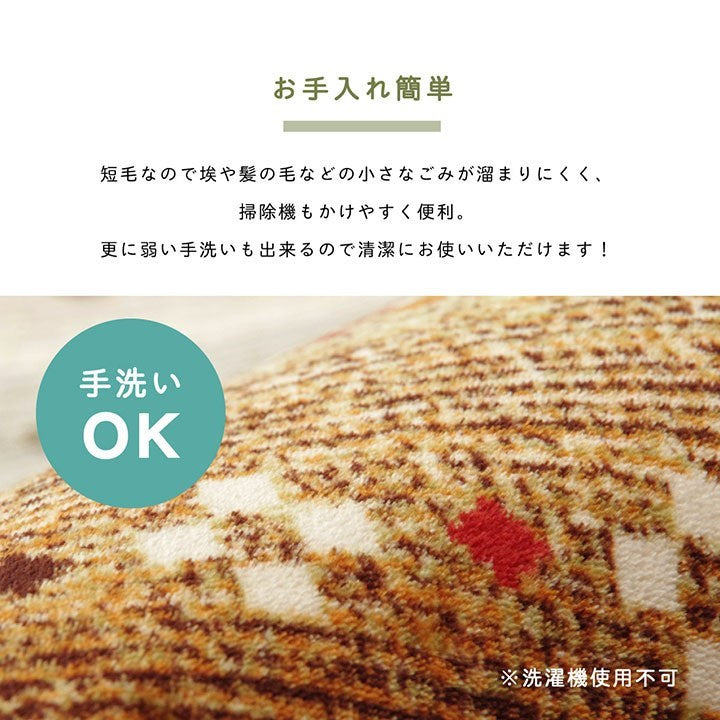 ラグ 長方形 大判 洗える ギャベ オレンジ 約220×320cm ホットカーペット対応 ラディ(代引不可)