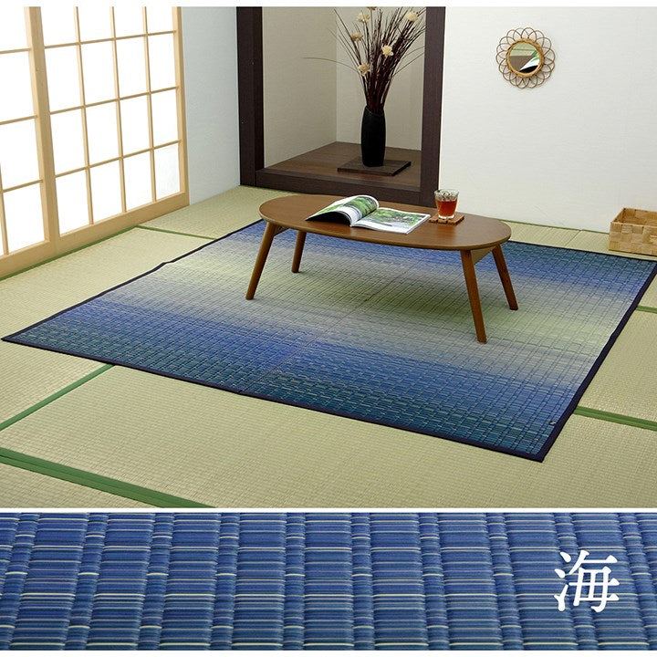 ラグ 江戸間6畳 約261×352cm 敷物 花ござ 国産 純国産 日本製 い草 掛川織 モダン 抗菌防臭 自然素材 カーペット 絨毯 じゅうたん マット インテリア おしゃれ 北欧 オールシーズン シンプル(代引不可)