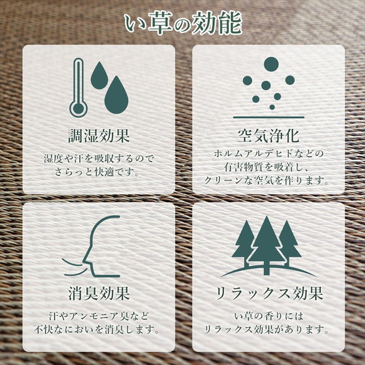 カーペット ござ 日本製 江戸間4.5畳 約261×261cm 国産 敷詰 ラグ 敷物 ナチュラルスタイル い草 消臭 抗菌防臭 滑り止め 防炎 市松 シンプル 新生活 インテリア おしゃれ かわいい オールシーズン(代引不可)