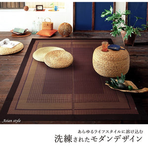 い草ラグ ランクス 191×250cm ラグ マット 国産 純国産 日本製 い草 モダン 抗菌防臭 自然素材 涼感 和室 洋室 ヒバ 抗菌 防臭 フローリング オールシーズン ラグマット 絨毯 じゅうたん イ草(代引不可)