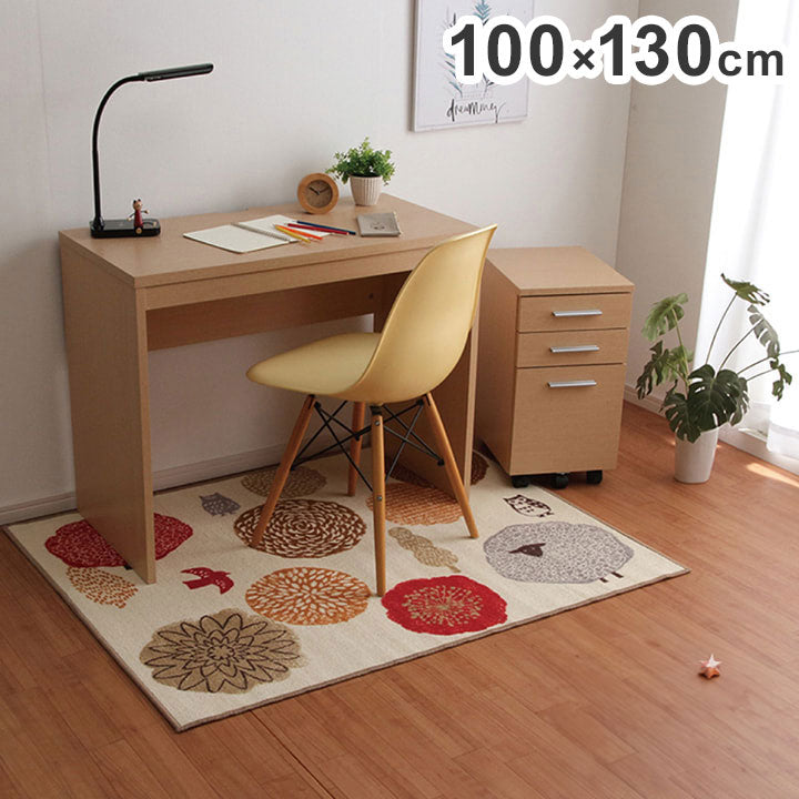 デスクカーペット 約100×130cm デスクマット 学習机 マット ラグ ルームマット 子供部屋 キズ防止 テレワーク 北欧 インテリア 韓国インテリア お洒落 かわいい 北欧 オールシーズン(代引不可)