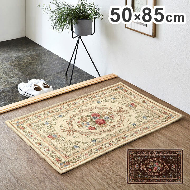 玄関 マット 約50×80cm エレガント 薄い 洗える 高級感 滑り止め インテリア オールシーズン かわいい おしゃれ シンプル マット ラグ カーペット 絨毯 じゅうたん 北欧(代引不可)
