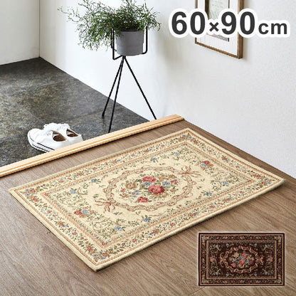 玄関 マット 約60×90cm エレガント 薄い 洗える 高級感 滑り止め インテリア オールシーズン かわいい おしゃれ シンプル マット ラグ カーペット 絨毯 じゅうたん 北欧(代引不可)