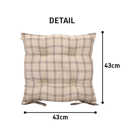 オーガニックコットン クッション シート 四角 椅子 日本製 綿100% チェック 洗える 約43×43cm おしゃれ かわいい 角型 格子 チェア いす エミリー(代引不可)