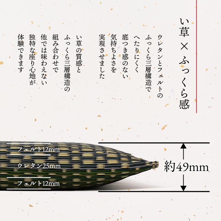 2枚組 日本製 い草 座布団 クッション モダン 織込 約55×55cm(代引不可)