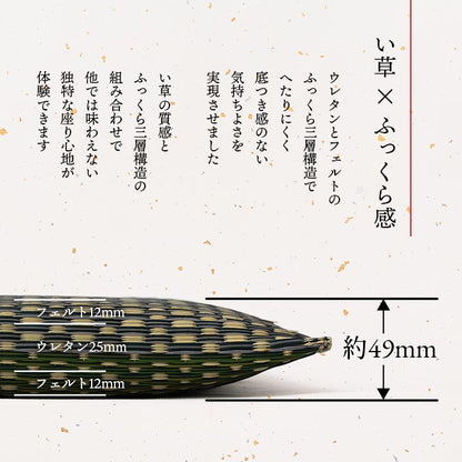 2枚組 日本製 い草 座布団 クッション モダン 織込 約55×55cm(代引不可)