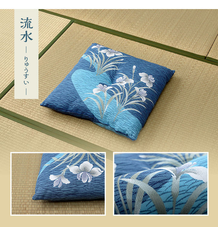 座布団 浴衣の生地で作った 洗える 日本製 国産 和室 洋室 銘仙判 夏 約55×59cm おしゃれ かわいい ざぶとん ゆかた(代引不可)