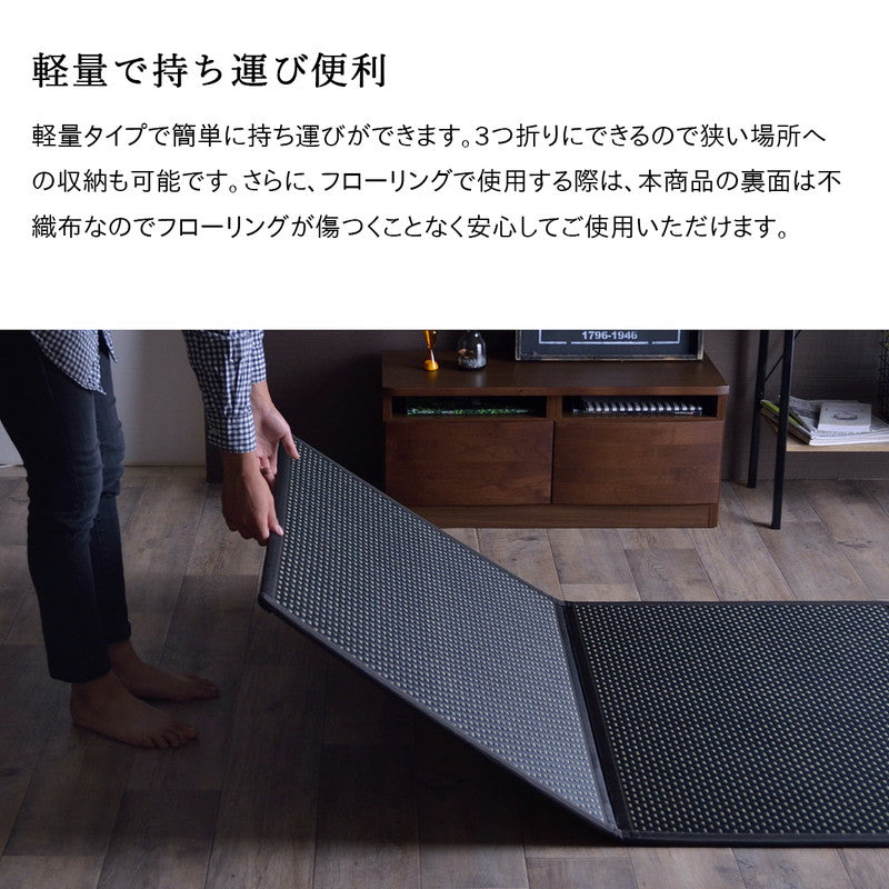 ユニット畳 日本製 い草 フレア マットレス 140×210cm セミシングル 吸着シートセット 抗菌防臭 吸放湿性 防音 井草 イグサ 国産 軽量 こたつ ぴったり 滑り止めシート(代引不可)