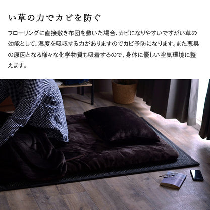 ユニット畳 日本製 い草 フレア マットレス 80×210cm セミシングル 吸着シートセット 抗菌防臭 吸放湿性 防音 井草 イグサ 国産 軽量 こたつ ぴったり 滑り止めシート(代引不可)