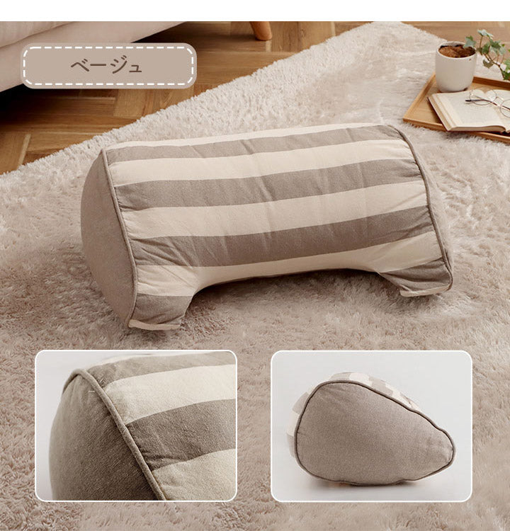 オーガニックコットン 多機能クッション 洗える 寄りかかり 日本製 綿100% ボーダー 背もたれ 約55×35×25cm おしゃれ かわいい 三角クッション スマホ ゲーム ゲーミング フロー(代引不可)
