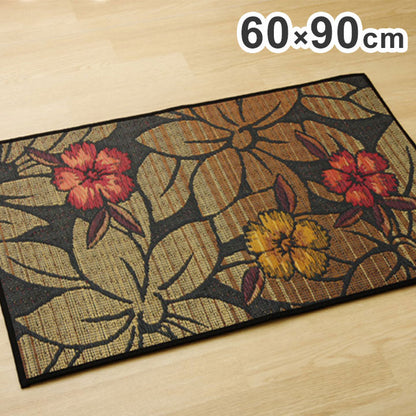 玄関 マット 約60×90cm い草 室内 おしゃれ 日本製 国産 イグサ 自然素材 花柄 モダン ラグ カーペット 絨毯 玄関マット クッション性 ウレタン 消臭 インテリア おしゃれ 北欧 オールシーズン(代引不可)