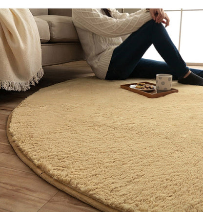 ラグ カーペット ふわふわ 洗える 円形 185cm丸 滑りにくい 無地 コンパクト オールシーズン 床暖房 ホットカーペット対応 おしゃれ かわいい フィリップ2(代引不可)