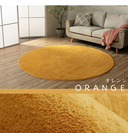 ラグ カーペット ふわふわ 洗える 円形 185cm丸 滑りにくい 無地 コンパクト オールシーズン 床暖房 ホットカーペット対応 おしゃれ かわいい フィリップ2(代引不可)
