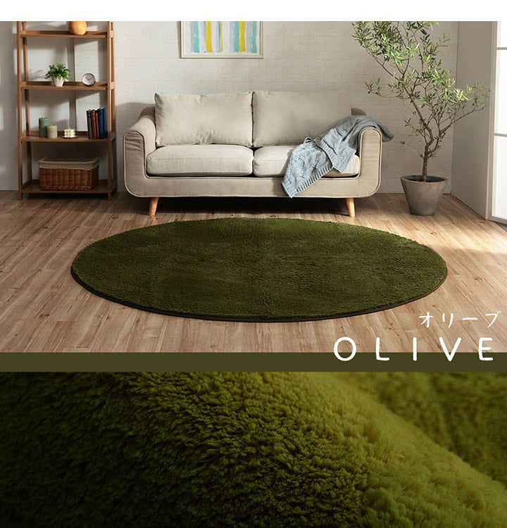 ラグ カーペット ふわふわ 洗える 円形 185cm丸 滑りにくい 無地 コンパクト オールシーズン 床暖房 ホットカーペット対応 おしゃれ かわいい フィリップ2(代引不可)