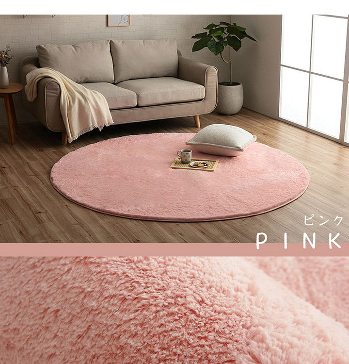ラグ カーペット ふわふわ 洗える 円形 185cm丸 滑りにくい 無地 コンパクト オールシーズン 床暖房 ホットカーペット対応 おしゃれ かわいい フィリップ2(代引不可)