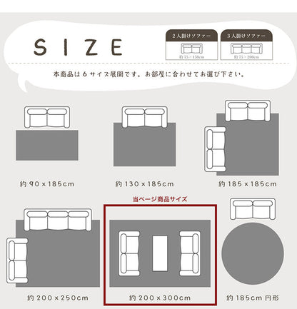 ラグ カーペット ふわふわ 洗える 長方形 200×300cm 4畳 滑りにくい 無地 コンパクト オールシーズン 床暖房 ホットカーペット対応 おしゃれ かわいい フィリップ2(代引不可)