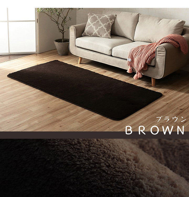 ラグ カーペット ふわふわ 洗える 長方形 90×185cm 1畳 滑りにくい 無地 コンパクト オールシーズン 床暖房 ホットカーペット対応 おしゃれ かわいい フィリップ2(代引不可)