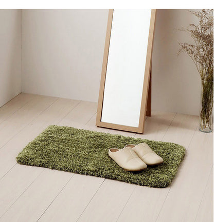 玄関マット シャギー 高密度 ふんわり ふかふか 肌ざわり 滑りにくい スタンドミラー前 シンプル ナチュラルカラー 45×75cm おしゃれ かわいい(代引不可)