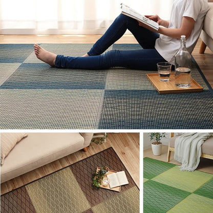 い草 畳 約240×240cm 自然素材 カーペット ラグ インテリア 夏用 節電 無地 涼しい ダイヤ柄 シンプル クッション性 抗菌 防臭 ウレタン 不織布 調温 リラックス インテリア おしゃれ 北欧(代引不可)