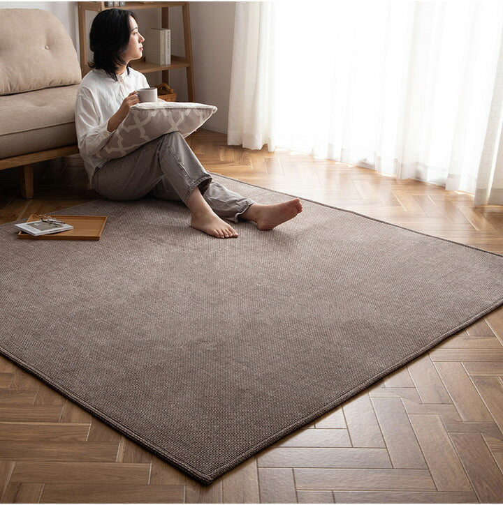 シェニールラグ 180×240cm 高級感 爪が引っ掛かりにくい 厚み7mm 滑り止め ラグ 洗える カーペット 北欧 ラグマット おしゃれ カーペット 北欧ラグ 小さい 無地 カバー 夏用 春用 韓国 ペット(代引不可)