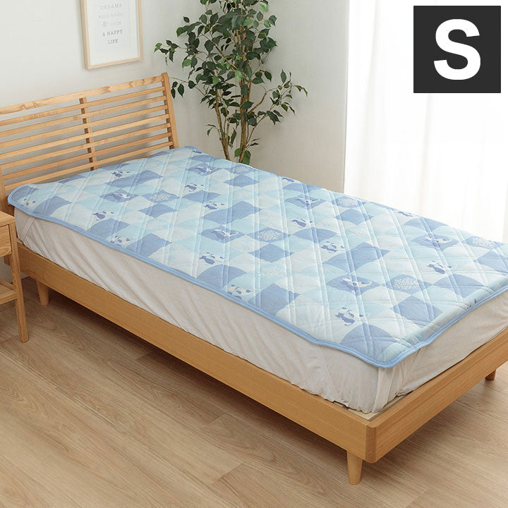 敷パッド 100×200cm シングル 接触冷感 リバーシブル ゴムバンド 洗濯 可愛い 猫柄 おすすめ ひんやり 肌触り 節電 冷感寝具 夏用 涼しい オールシーズン(代引不可)