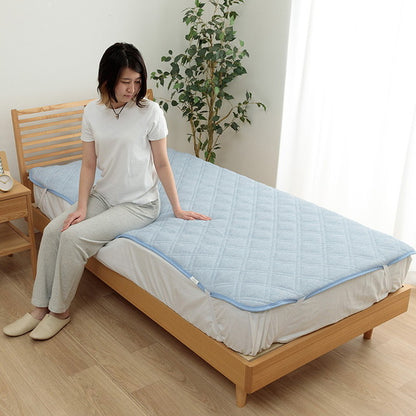 敷パッド 100×200cm シングル 接触冷感 リバーシブル ゴムバンド 洗濯 可愛い 猫柄 おすすめ ひんやり 肌触り 節電 冷感寝具 夏用 涼しい オールシーズン(代引不可)