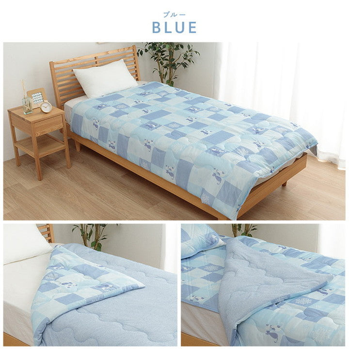 ケット 135×185cm シングル 冷感 可愛い 猫柄 おすすめ ひんやり 肌触り 節電 冷感寝具 夏用 涼しい 冷感ケット リバーシブル オールシーズン 夏 接触冷感(代引不可)