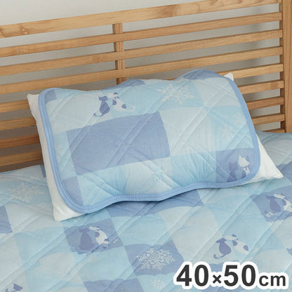 枕パッド 40×50cm 冷感 可愛い 猫柄 おすすめ ひんやり 肌触り 節電 冷感寝具 夏用 涼しい 枕パッド 接触冷感 オールシーズン 夏 リバーシブル まくら 枕 ピロー(代引不可)