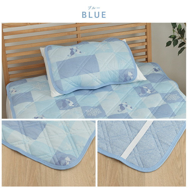 枕パッド 40×50cm 冷感 可愛い 猫柄 おすすめ ひんやり 肌触り 節電 冷感寝具 夏用 涼しい 枕パッド 接触冷感 オールシーズン 夏 リバーシブル まくら 枕 ピロー(代引不可)