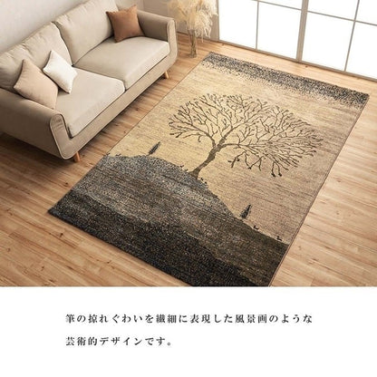 ウィルトン カーペット 長方形 風景画 抗菌防臭 約80×140cm ソウル(代引不可)