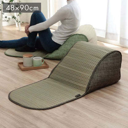 クッション くつろぎ ごろごろ い草 抗菌防臭 消臭 シンプル 小林製薬コバガード使用 約48×90cm ブラウン クリア(代引不可)