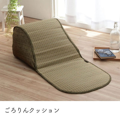 クッション くつろぎ ごろごろ い草 抗菌防臭 消臭 シンプル 小林製薬コバガード使用 約48×90cm ブラウン クリア(代引不可)