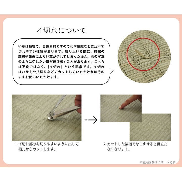 クッション くつろぎ ごろごろ い草 抗菌防臭 消臭 シンプル 小林製薬コバガード使用 約48×90cm ブラウン クリア(代引不可)