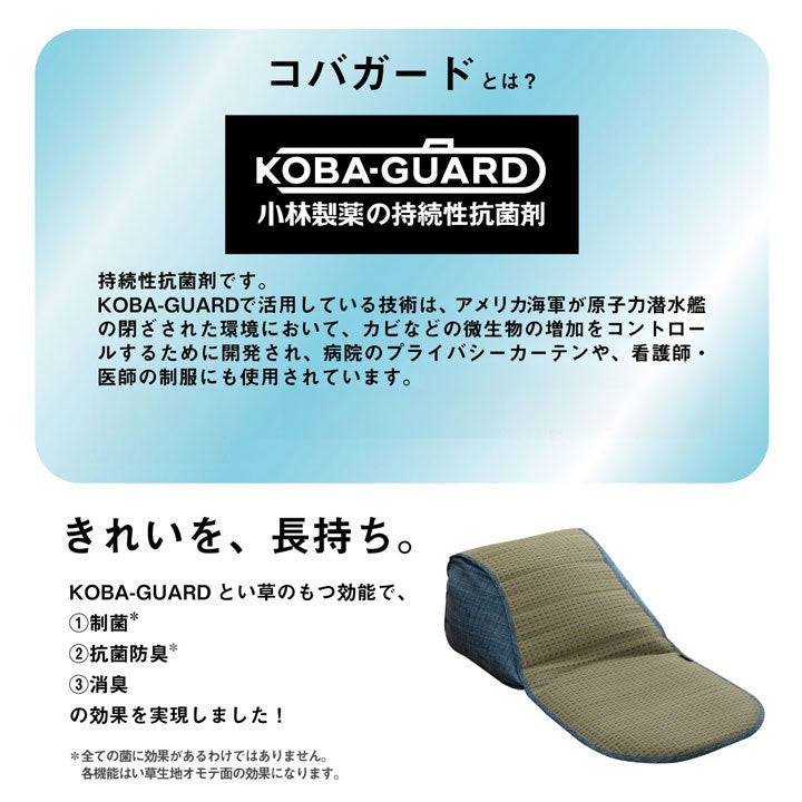 クッション くつろぎ ごろごろ い草 抗菌防臭 消臭 シンプル 小林製薬コバガード使用 約48×90cm ブラウン クリア(代引不可)