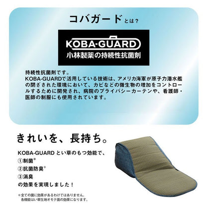 クッション くつろぎ ごろごろ い草 抗菌防臭 消臭 シンプル 小林製薬コバガード使用 約48×90cm ブラウン クリア(代引不可)