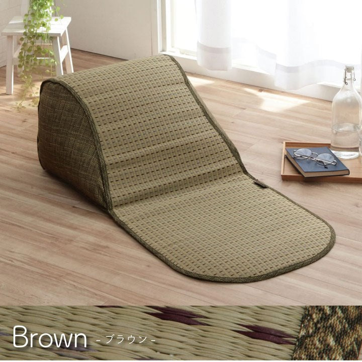 クッション くつろぎ ごろごろ い草 抗菌防臭 消臭 シンプル 小林製薬コバガード使用 約48×90cm ブラウン クリア(代引不可)