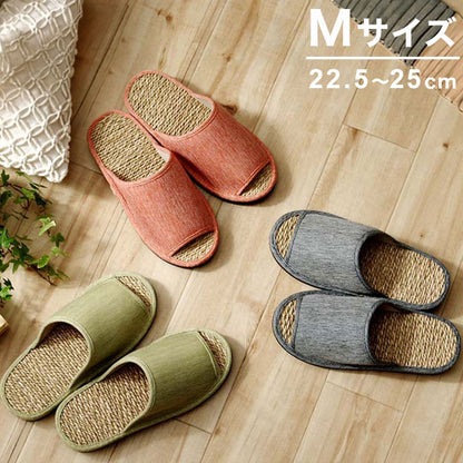 スリッパ M 適応サイズ22.5~25cm 箱付七島い草 ベトナム製 ギフト シンプル インテリア 北欧 おしゃれ オールシーズン 新生活 シンプル 一人暮らし プレゼント ルームシューズ コンパクト(代引不可)