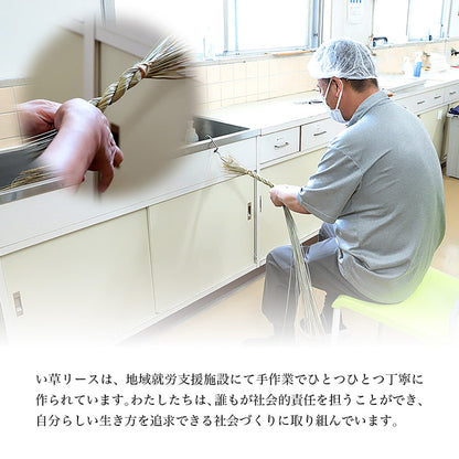 い草 リース 雑貨 飾り 消臭効果 リラックス効果 アレンジ 約20cm丸 かわいい おしゃれ(代引不可)