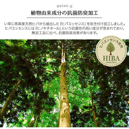 い草 ラグ 江戸間3畳 約174×261cm 花ござ カーペット ラグ ギャッベ柄 抗菌 防臭 消臭 調温 ヒバエッセンス カーペット 絨毯 じゅうたん インテリア おしゃれ 北欧 和室 オールシーズン(代引不可)