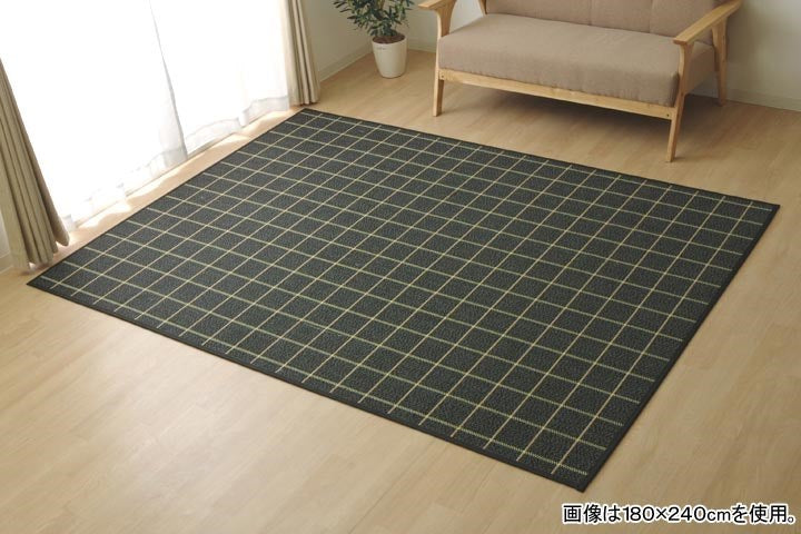 ラグ カーペット バンブー 竹 シンプル 『DXステラ』 ブラック 約180×240cm ステラ(代引不可)