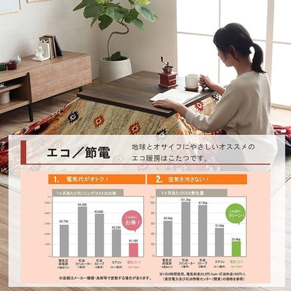 こたつ布団カバー カバー 長方形 単品 洗える キリム柄 撥水 ブラウン 約195×245cm オリバー(代引不可)