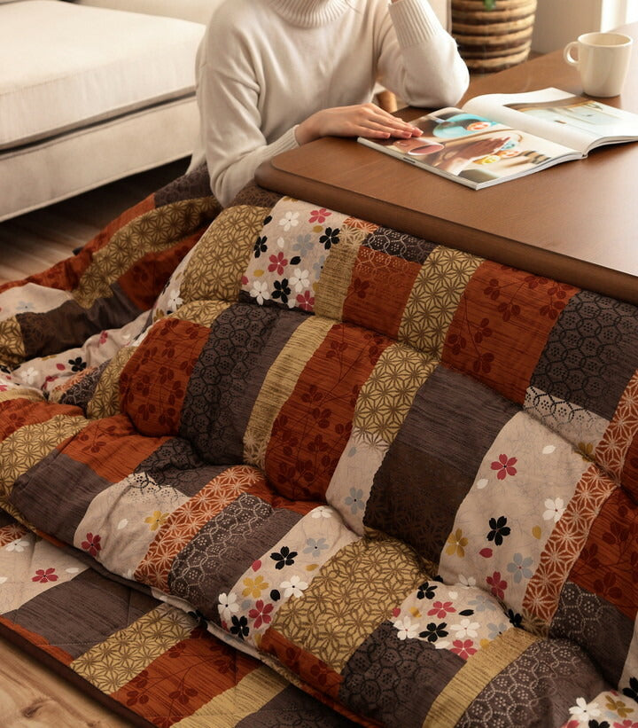 日本製 こたつ布団 こたつ厚掛け 単品 和柄 長方形 大判 約 205×285cm かわいい おしゃれ(代引不可)