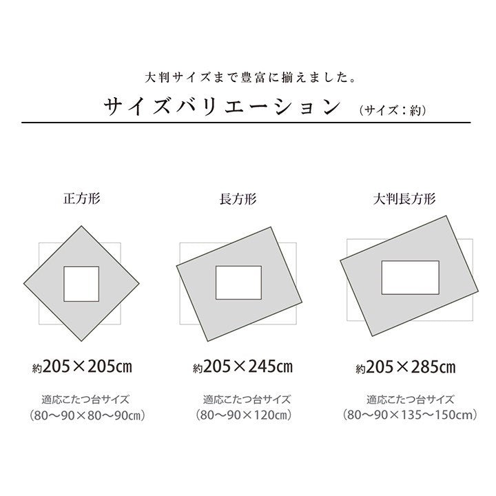 こたつ布団 長方形 単品 和柄 市松模様 グリーン 約205×285cm 大河(代引不可)