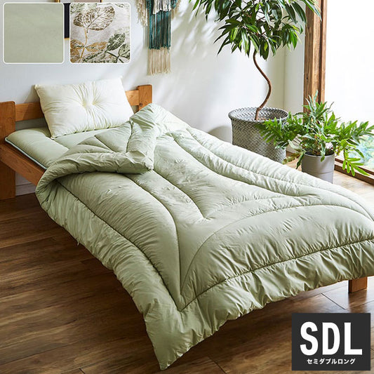 掛布団 170×210cm セミダブルロング 日本製 寝具 掛け布団 抗菌防臭 防ダニ 東洋紡フィルハーモニー ヒバエッセンス 日本製 オールシーズン フィットキルト インテリア おしゃれ リーフ 国産(代引不可)