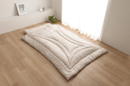 掛け布団 シングル 冬 暖かい 防ダニ 冬用 冬布団 夏冬 ウール 国産 ヌード アイボリー 羊毛 約150×210cm シングルロング 羊毛ヌード(ウール入り防ダニヌード)(代引不可)