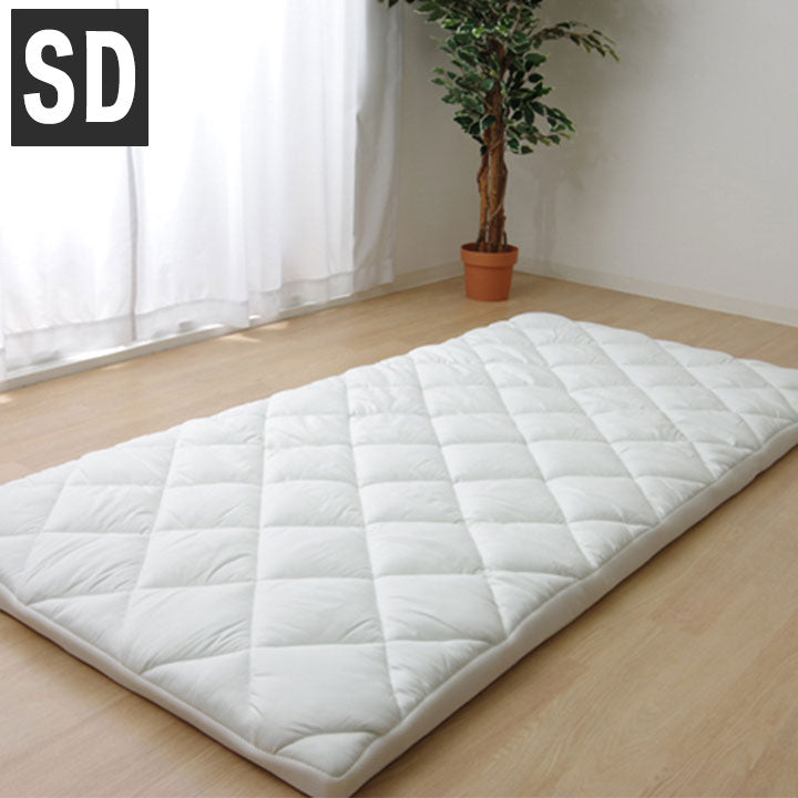 マットレス 120×195cm セミダブル 敷き布団 日本製 寝具 洗える 無地 『ライトウェーブマットレス』耐久性 通気性 保湿性 インテリア オールシーズン おしゃれ(代引不可)