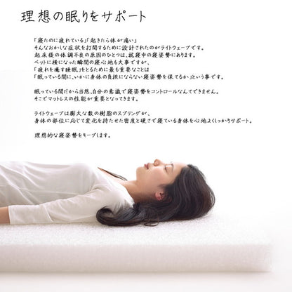 マットレス 140×195cm ダブル 敷き布団 日本製 寝具 洗える 無地 『ライトウェーブマットレス』 耐久性 通気性 保湿性 インテリア オールシーズン おしゃれ(代引不可)
